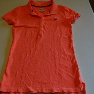 XS American Eagle Short Sleeve Orange Polo Shirt